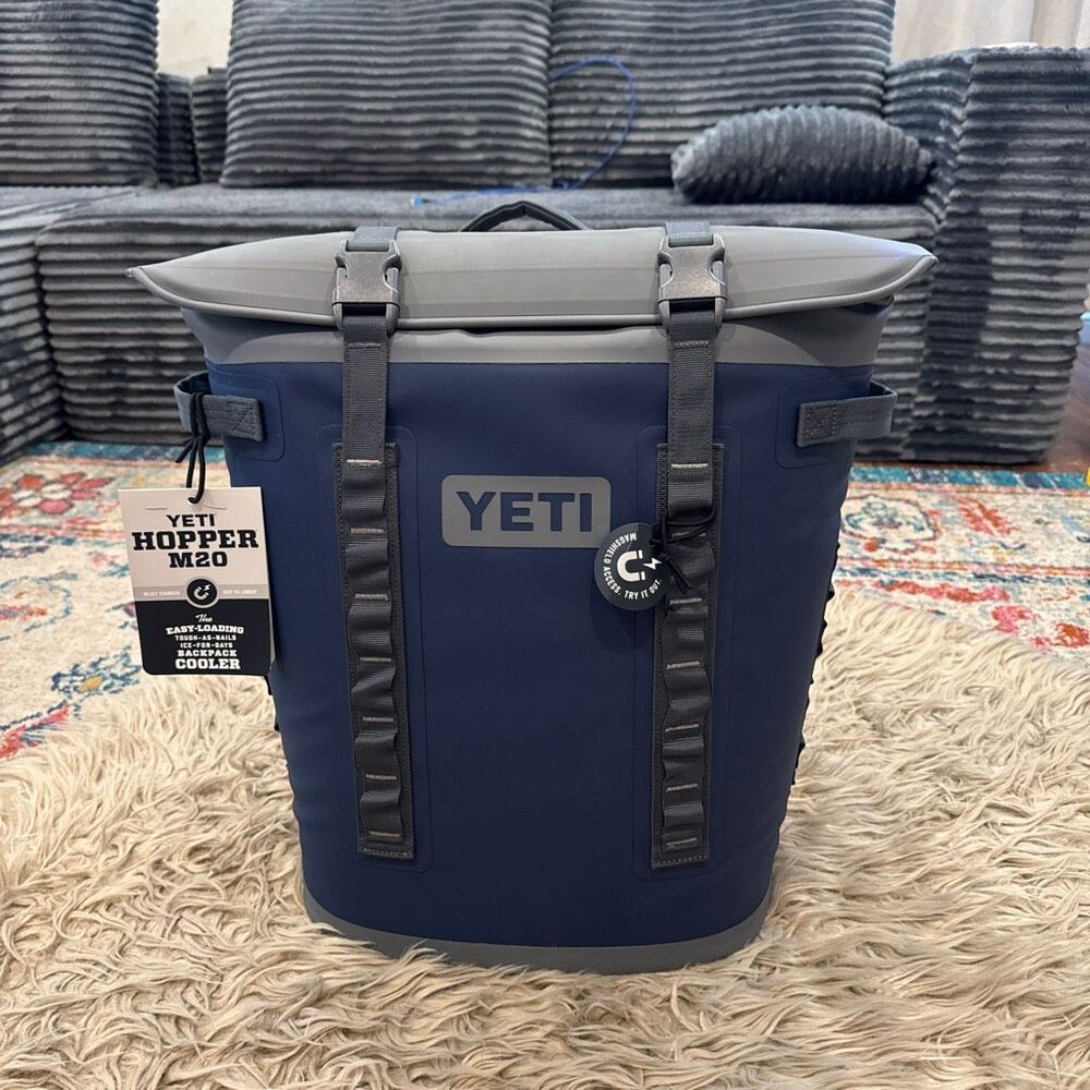 YETI Hopper M20 Backpack Soft Cooler Navy Blue Gray Brand New With Tags NWT